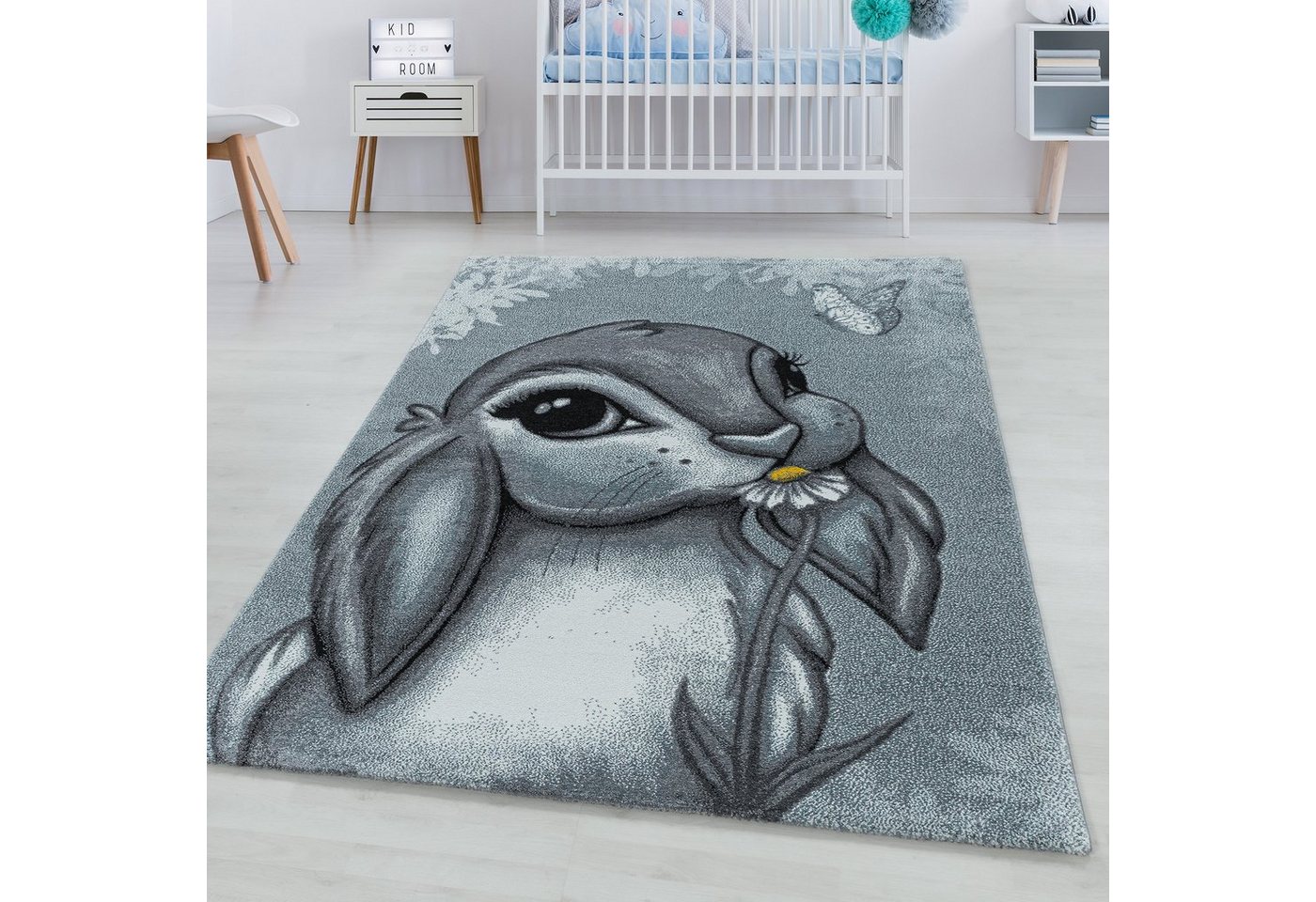 SIMPEX24 Teppich Hase Design, Rechteckig, Höhe: 11 mm, Teppich Kinderzimmer Hasen Design Teppich Pflegeleicht SIMPEX24 Teppich Hase Design, Rechteckig, Höhe: 11 mm, Teppich Kinderzimmer Hasen Design Teppich Pflegeleicht von SIMPEX24