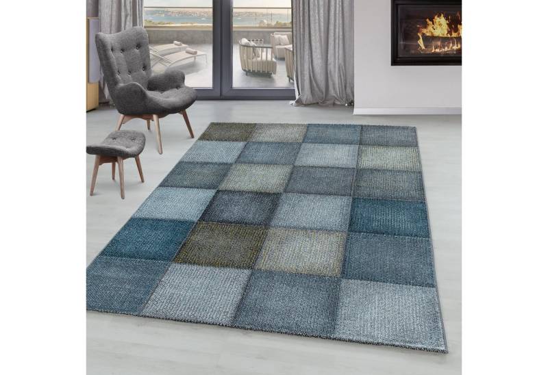 SIMPEX24 Teppich Kariert Design, Läufer, Höhe: 8 mm, Modern Kurzflor Teppich Wohnzimmer Kariert Design Verschidene Größen von SIMPEX24