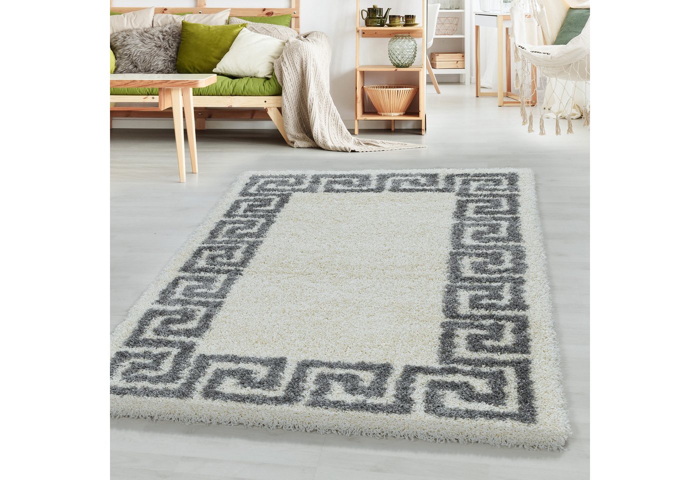 SIMPEX24 Teppich Mäander Design, Rund, Höhe: 30 mm, Teppich Wohnzimmer Mäander Design Verschidene Farben und Größen SIMPEX24 Teppich Mäander Design, Rund, Höhe: 30 mm, Teppich Wohnzimmer Mäander Design Verschidene Farben und Größen von SIMPEX24
