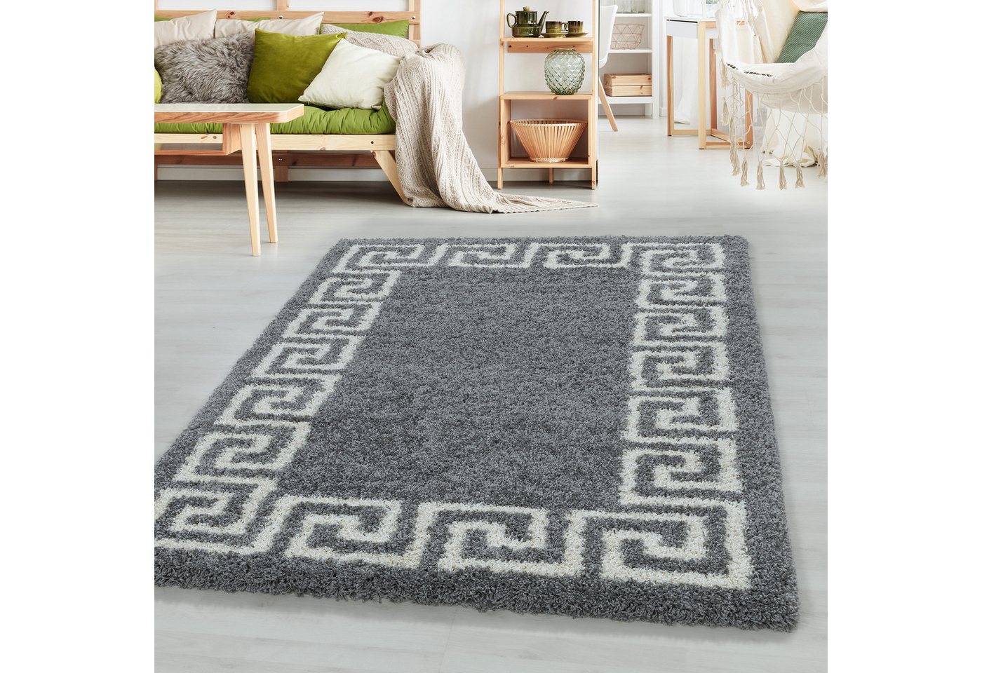 SIMPEX24 Teppich Mäander Design, Rechteckig, Höhe: 30 mm, Teppich Wohnzimmer Mäander Design Verschidene Farben und Größen von SIMPEX24