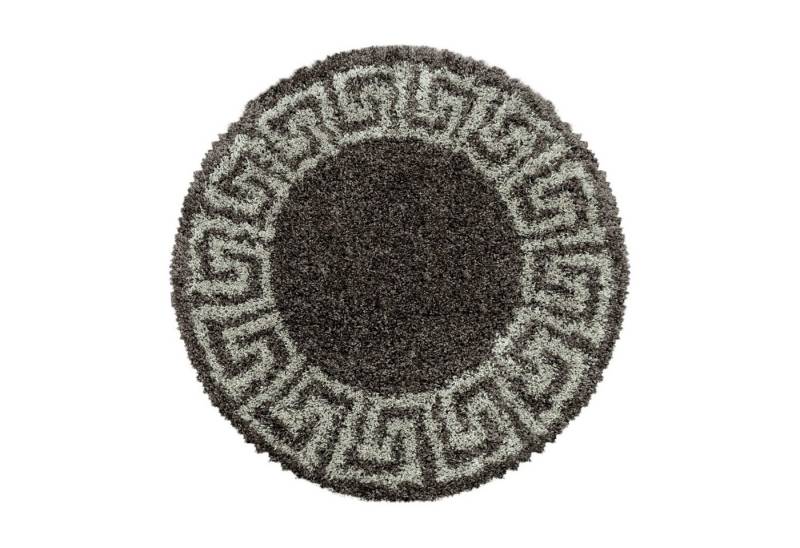 SIMPEX24 Teppich Mäander Design, Rund, Höhe: 30 mm, Runder Teppich Wohnzimmer Mäander Design Versch. Farben und Größen von SIMPEX24