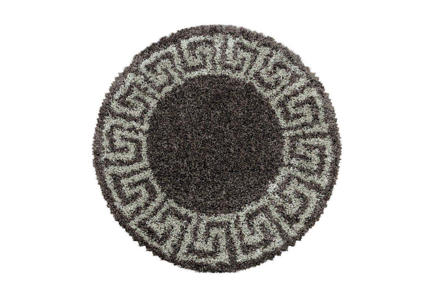 SIMPEX24 Teppich Mäander Design, Rund, Höhe: 30 mm, Runder Teppich Wohnzimmer Mäander Design Versch. Farben und Größen von SIMPEX24