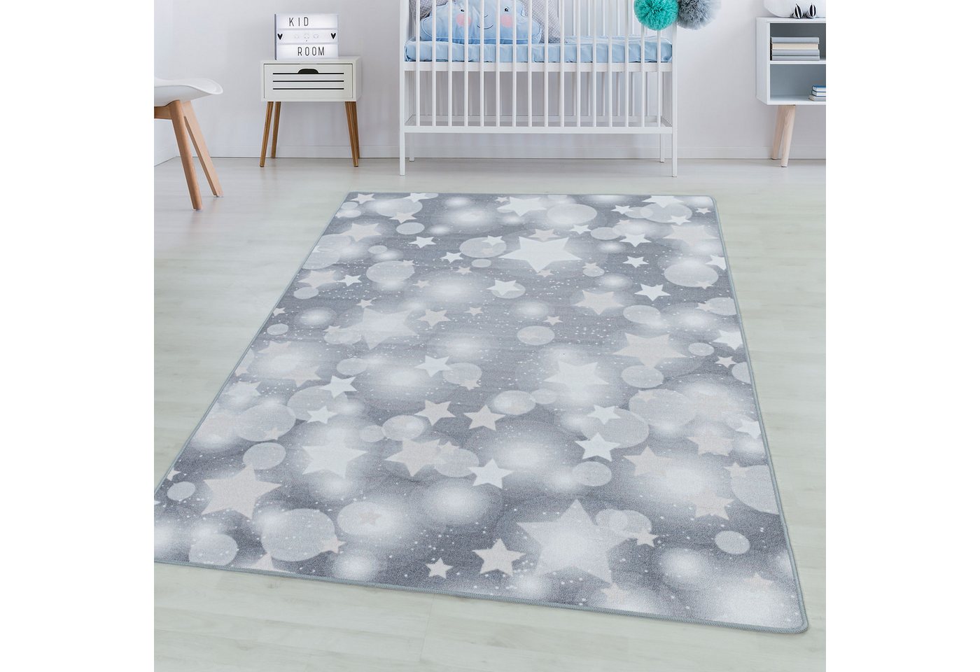 SIMPEX24 Teppich Sterne Design, Rechteckig, Höhe: 7 mm, Kinderteppich Sterne Design Teppich Kinderzimmer Rutschfest Waschbar SIMPEX24 Teppich Sterne Design, Rechteckig, Höhe: 7 mm, Kinderteppich Sterne Design Teppich Kinderzimmer Rutschfest Waschbar von SIMPEX24