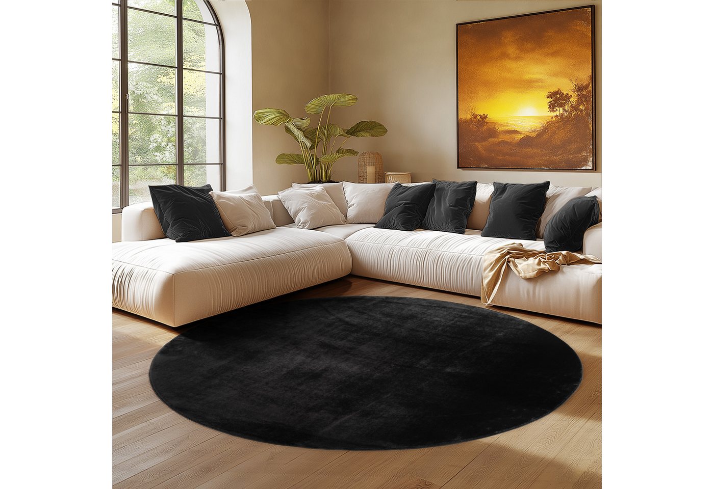 SIMPEX24 Teppich Unicolor - Einfarbig, Rund, Höhe: 11 mm, Perfekt geeignet für Wohnzimmer, Schlafzimmer,Kinderzimmer SIMPEX24 Teppich Unicolor - Einfarbig, Rund, Höhe: 11 mm, Perfekt geeignet für Wohnzimmer, Schlafzimmer,Kinderzimmer von SIMPEX24
