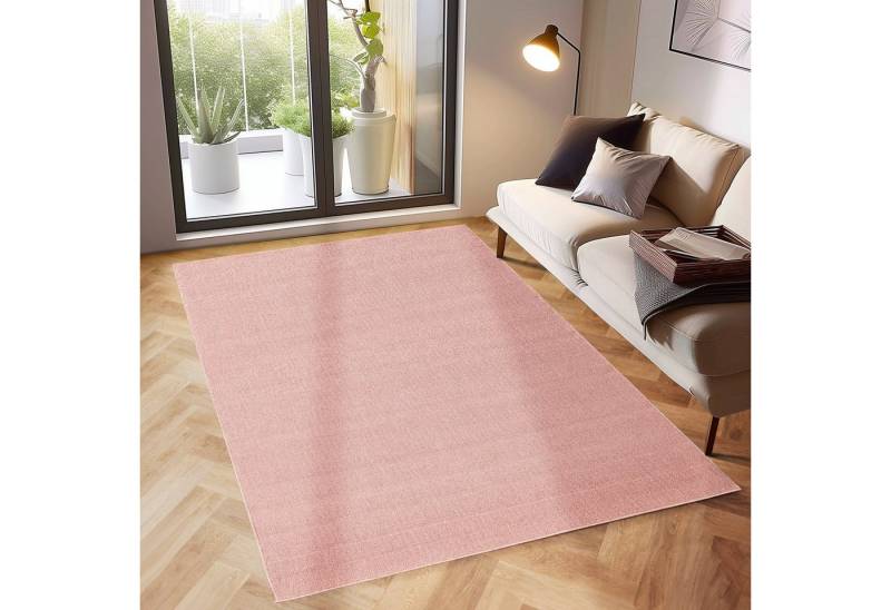 SIMPEX24 Teppich Unicolor - Einfarbig, Läufer, Höhe: 7 mm, Kurzflor Schlingen Teppich Wohnzimmer Einfarbig Modern Teppiche von SIMPEX24