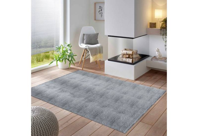 SIMPEX24 Teppich Unicolor - Einfarbig, Rechteckig, Höhe: 7 mm, Designer Wohnzimmer Teppich Einfarbig Boho Stil Waschbar Anti Rutsch von SIMPEX24