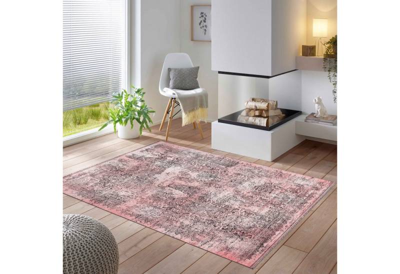 SIMPEX24 Teppich Vintage Design, Rechteckig, Höhe: 6 mm, Kurzflor Dünner Teppich Vintage Design Teppich Wohnzimmer von SIMPEX24
