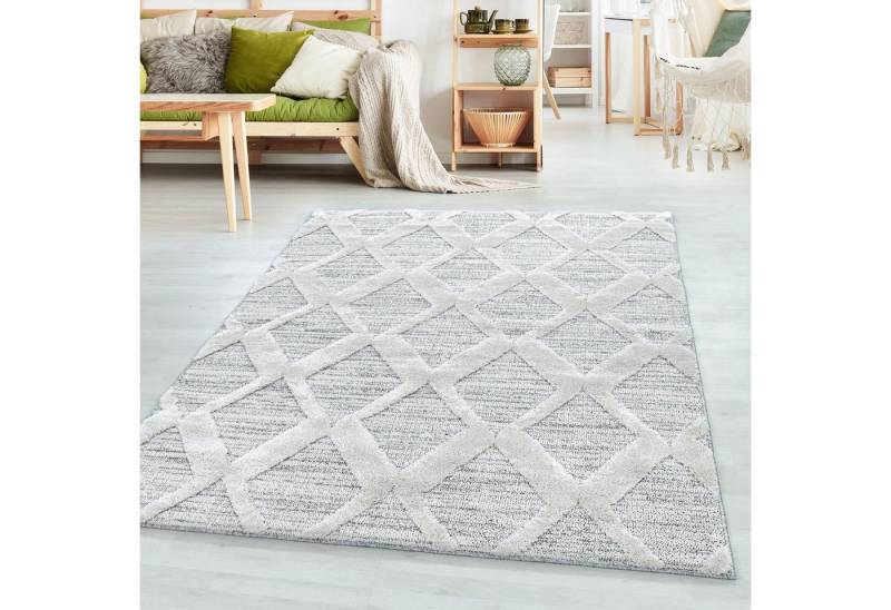 SIMPEX24 Teppich Boho Design, Rund, Höhe: 20 mm, Teppich Wohnzimmer Boho Design Weich 3D Optik Skandinavische Stil von SIMPEX24