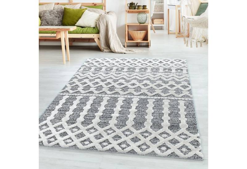 SIMPEX24 Teppich Boho Design, Rund, Höhe: 20 mm, Teppich Wohnzimmer Boho Design Weich 3D Optik Skandinavische Stil von SIMPEX24