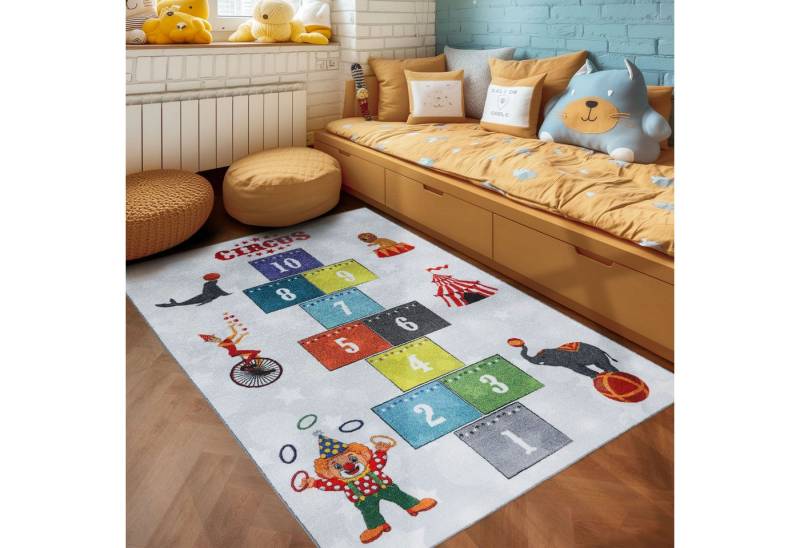 SIMPEX24 Teppich Hüpfspiel Design, Rechteckig, Höhe: 7 mm, Teppich Kinderzimmer Hüpfspiel Design Rutschfest Waschbar von SIMPEX24