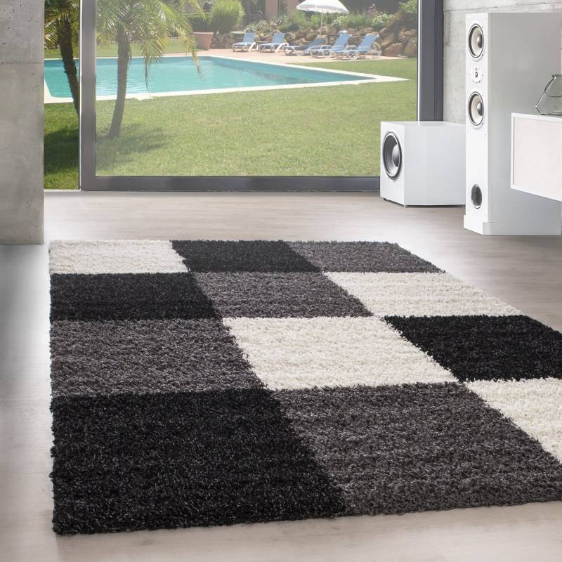 SIMPEX24 Teppich Kariert Design, Läufer, Höhe: 30 mm, Teppich Wohnzimmer Kariert Design Modern Verschidene Farben und Größen von SIMPEX24