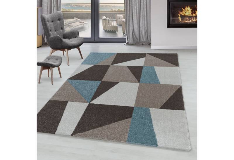 SIMPEX24 Teppich Ombre Design, Läufer, Höhe: 10 mm, Kurzflor Teppich Ombre Design Blau Modern Stil Teppich Wohnzimmer von SIMPEX24