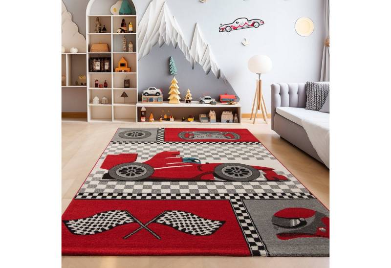 SIMPEX24 Teppich Rennwagen, Läufer, Höhe: 11 mm, Kinderteppich Rennwagen Teppich Baby Teppich Kinderzimmer Pflegeleicht SIMPEX24 Teppich Rennwagen, Läufer, Höhe: 11 mm, Kinderteppich Rennwagen Teppich Baby Teppich Kinderzimmer Pflegeleicht von SIMPEX24
