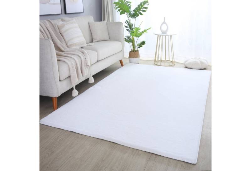 SIMPEX24 Teppich Unicolor - Einfarbig, Läufer, Höhe: 20 mm, Teppich Wohnzimmer Einfarbig Shaggy Modern Flauschiger Felloptik Weich von SIMPEX24