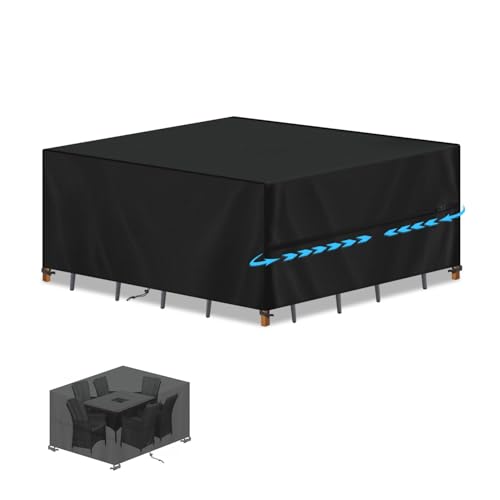 SIMPHAUS Abdeckhaube Gartenmöbel Abdeckung Gartentisch UV Beständig 420D Oxford Gewebe Schutzhülle Gartenmöbel,Tischabdeckung Outdoor Wetterfest,Plane für Gartenmöbel,Tisch,Loungesofa 180x150x75cm von SIMPHAUS