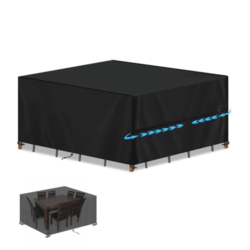 SIMPHAUS Abdeckhaube Gartenmöbel Abdeckung Gartentisch Wasserdicht Loungemöbel Abdeckung,UV Beständig 420D Oxford Gewebe Schutzhülle Gartenmöbel,Balkonmöbel Abdeckung 200x140x90cm von SIMPHAUS