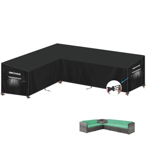 SIMPHAUS Abdeckung Gartenmöbel L Form Abdeckung Loungemöbel L Form GartenLounge Abdeckplane für Ecksofa Eck-Loungegruppe Palettensofa Loungemöbel Abdeckhaube Wasserdicht 420D Oxford 230x300x95x80/60cm SIMPHAUS Abdeckung Gartenmöbel L Form Abdeckung Loungemöbel L Form GartenLounge Abdeckplane für Ecksofa Eck-Loungegruppe Palettensofa Loungemöbel Abdeckhaube Wasserdicht 420D Oxford 230x300x95x80/60cm von SIMPHAUS