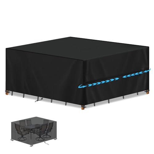 SIMPHAUS Abdeckung Gartenmöbel Wasserdicht,Abdeckplane Gartenmöbel Anti UV 420D Oxford Gewebe Abdeckhaube Gartentisch Schutzhülle für Gartenmöbel Tisch und Stühle,Balkonmöbel,Lounge Möbel 220x180x80cm von SIMPHAUS