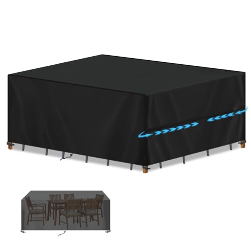 SIMPHAUS Abdeckung Gartenmöbel Wasserdicht,Abdeckplane für Gartenmöbel Lounge,Anti UV 420D Oxford Gewebe Abdeckhaube Gartentisch Schutzhülle für Gartenmöbel,Tisch,Balkonmöbel,Lounge Möbel 250x150x90cm von SIMPHAUS