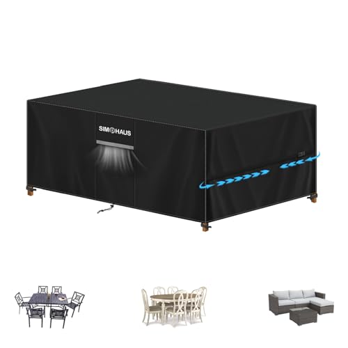 SIMPHAUS Abdeckung Gartenmöbel Wasserdicht,Tischabdeckung Outdoor Wetterfest,Abdeckplane Abdeckhaube Balkonmöbel Abdeckung für Gartenmöbel Set,Lounge Möbel Outdoor,Gartensofa,Sitzgruppe 160x100x75cm von SIMPHAUS