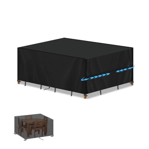 SIMPHAUS Abdeckung Gartentisch Abdeckung Gartenmöbel Wasserdicht,UV Beständig 420D Oxford Gewebe Abdeckplane Gartenmöbel Abdeckung für Gartenmöbel,Klapptisch,Garten Hochbeet,Gartenbox 120x80x75cm von SIMPHAUS