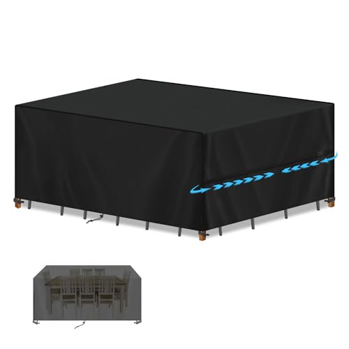 SIMPHAUS Abdeckung für Gartenmöbel Wasserdicht Lounge Abdeckung 240x140x90cm Schutzhülle Gartenmöbel Abdeckhauben Hüllen Anti-UV 420D Oxford Gewebe Abdeckplane für Gartentische Terrassenmöbel von SIMPHAUS