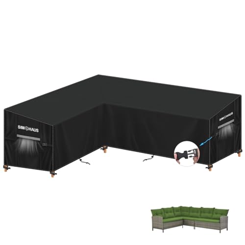 SIMPHAUS Lounge Abdeckung L-Form Loungemöbel Schutzhülle für Gartenmöbel Abdeckplane Gartenlounge Abdeckung L Form Palettensofa Plane Wasserdicht Ecksofa Abdeckhaube Lounge 190x250x90x80/60cm SIMPHAUS Lounge Abdeckung L-Form Loungemöbel Schutzhülle für Gartenmöbel Abdeckplane Gartenlounge Abdeckung L Form Palettensofa Plane Wasserdicht Ecksofa Abdeckhaube Lounge 190x250x90x80/60cm von SIMPHAUS