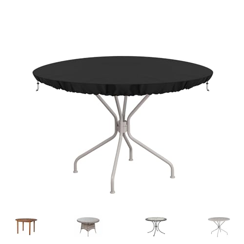 SIMPHAUS Tischabdeckung Gartenmöbel Abdeckung Tischplatte Abdeckung Eistonne Wasserdicht Abdeckung Runder Tisch Hülle Winddicht Abdeckung Couchtisch UV-Beständiges 420D Oxford Gewebe Ø92x10cm von SIMPHAUS
