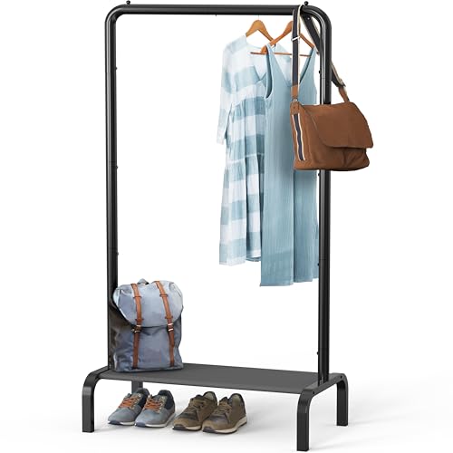 SIMPLE HOUSEWARE Kleiderständer mit einer Stange und Ablagen, freistehender Kleider-Organizer, Schwarz SIMPLE HOUSEWARE Kleiderständer mit einer Stange und Ablagen, freistehender Kleider-Organizer, Schwarz von SIMPLE HOUSEWARE