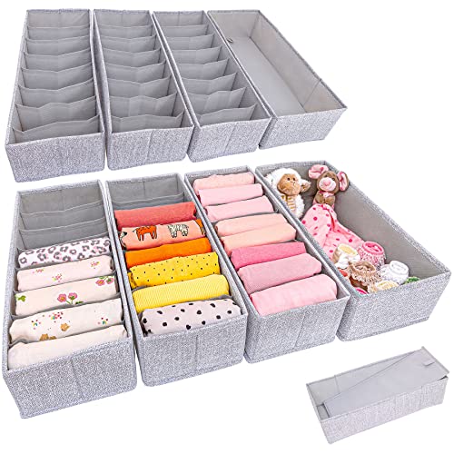 SIMPLE JOY® HEMNES DOUBLE Organizer, Schadstoffgeprüft, DAS ORIGINAL; passgenau; Schubladen Ordnungssystem für Wickelbedarf, Babykleidung, Socken; 8er Set für ikea HEMNES Doppelkommode von SIMPLE JOY