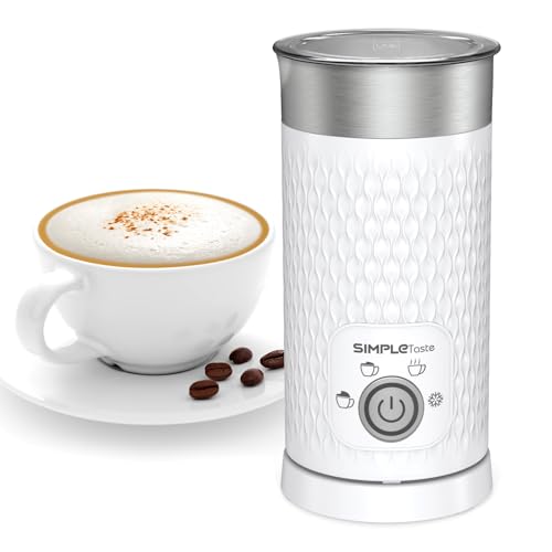 SIMPLETASTE Milchaufschäumer, 4 in 1 Elektrischer Automatischer Milchschäumer für Heißen und Kalten Milchschaum Milch Erwärmen Automatische Abschaltung von SIMPLETASTE