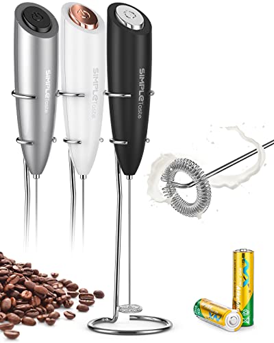 SIMPLETASTE Milchaufschäumer Elektrisch, Handheld Schaumbereiter mit 2 Batterie und Stab, Milk Frother für Cappuccino, Kugelsicherer Kaffee, Latte SIMPLETASTE Milchaufschäumer Elektrisch, Handheld Schaumbereiter mit 2 Batterie und Stab, Milk Frother für Cappuccino, Kugelsicherer Kaffee, Latte von SIMPLETASTE