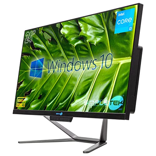 All in One Core i3 Windows 10 Pro 24" FHD | 16GB RAM SSD 2TB | Integrierte Webcam WiFi5 | Fixed Desktop Aio Büro Home Schule - Simpletek von SIMPLETEK