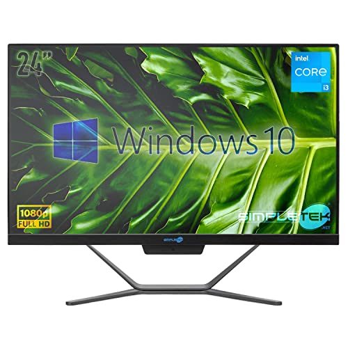 All in One Core i3 Windows 10 Pro 24" FHD | 8GB RAM SSD 240GB | Integrierte Webcam WiFi5 | Fixed Desktop Aio Büro Home Schule - Simpletek von SIMPLETEK