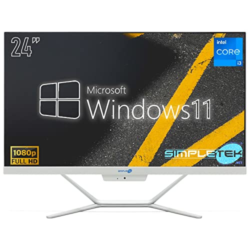 All in One Core i3 Windows 11 Pro 24" FHD | 16GB RAM SSD 2TB | Integrierte Webcam WiFi5 | Fixed Desktop Aio Büro Home Schule | Simpletek von SIMPLETEK