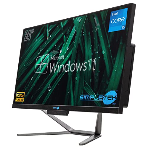 All in One Core i5 Windows 11 Pro 24" FHD | 16GB RAM SSD 240GB | Integrierte Webcam WiFi5 | Fixed Desktop Aio Büro Home Schule - Simpletek von SIMPLETEK