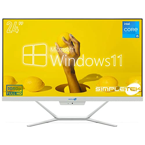 All in One Core i5 Windows 11 Pro 24" FHD | 8GB RAM SSD 240GB | Integrierte Webcam WiFi5 Computer Desktop Fixo Aio Büro Home Schule | Simpletek von SIMPLETEK
