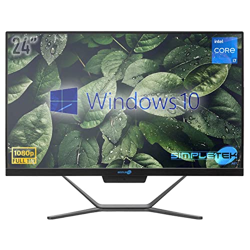 All in One Core i7 Windows 10 Pro 24" FHD | 16GB RAM SSD 240GB | Integrierte Webcam WiFi5 | Fixed Desktop Aio Büro Home Schule - Simpletek von SIMPLETEK