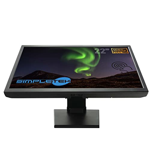 Monitor Touchscreen Screen LCD Display PC Windows LED 22 Zoll 16:9 Wide 1080P Full HD Touchscreen HDMI VGA DVI-I VESA Büro DVR Gehäuse Bet Grafik Design schwarz SIMPLETEK von SIMPLETEK