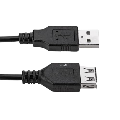 SIMPLETEK - 1,25 Meter USB-A 2.0 Verlängerungskabel (Stecker auf Buchse) | Ideal für PC, Notebook, Soundbar | Schwarz (Generalüberholt) von SIMPLETEK