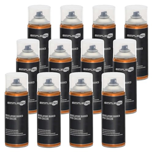 SIMPLETEK - 12 x Spraydose Penetrationslack Detektor weiß für Seilwinden Spalten Schweißnägel 400 ml (12 Stück) von SIMPLETEK
