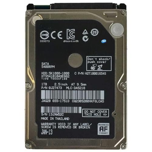 SIMPLETEK - 2,5" SATA-Festplatte (HTS541010A9E632) mit 1TB | 54000 RPM, 8 MB Cache | für Notebook/Laptop/PC (Generalüberholt) von SIMPLETEK