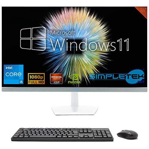 SIMPLETEK - 24" FHD All in One Computer | Core i5 | Windows 11 Pro | 4GB RAM | 240GB SSD | mit integrierter 5MP Webcam, Wifi 6 und BT 5.2 von SIMPLETEK