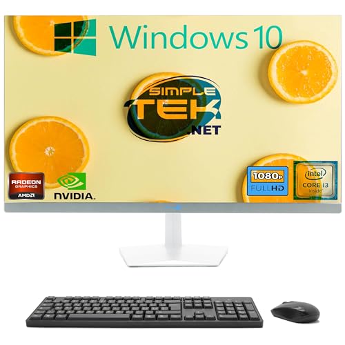 SIMPLETEK - 27" All in One FHD PC | Core i3 | Windows 10 Pro | 4GB RAM | 240GB SSD | Mit integrierter 5MP Webcam, Wifi 6 und BT 5.2 von SIMPLETEK