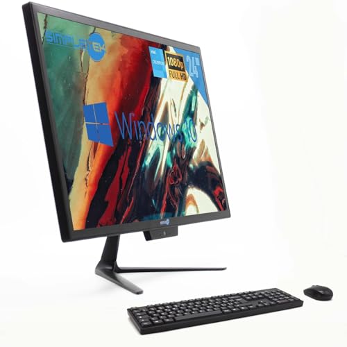 SIMPLETEK - All-In-One 24" 16GB 960GB + 2TB SSD Full HD Windows 10 Pro mit kabelloser Maus und Tastatur | Wifi + Bluetooth | Integrierte Webcam von SIMPLETEK