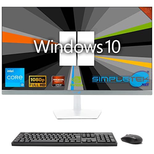 SIMPLETEK - All-in-One 24" FHD 60Hz Core i3 Windows 10 | Grafikkarte Radeon GTX1650 4GB | 16GB SSD 2TB | Arbeit, Gaming von SIMPLETEK