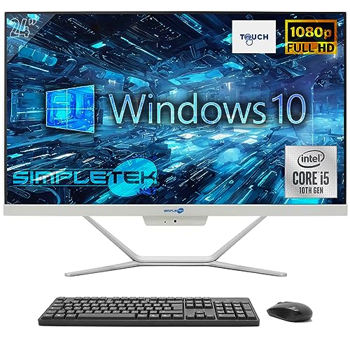SIMPLETEK - All in One 24" Full HD Touch Core i5 10th GEN | Windows 10 | 4GB RAM - SSD 120GB | Integrierte 2K Webcam WiFi HDMI Serial RS232 von SIMPLETEK