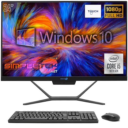 SIMPLETEK - All in One 24" Full HD Touch Core i5 10th GEN Windows 10 | 8GB RAM SSD 240GB | Integrierte 2K Webcam WiFi HDMI Serial RS232 SIMPLETEK - All in One 24" Full HD Touch Core i5 10th GEN Windows 10 | 8GB RAM SSD 240GB | Integrierte 2K Webcam WiFi HDMI Serial RS232 von SIMPLETEK