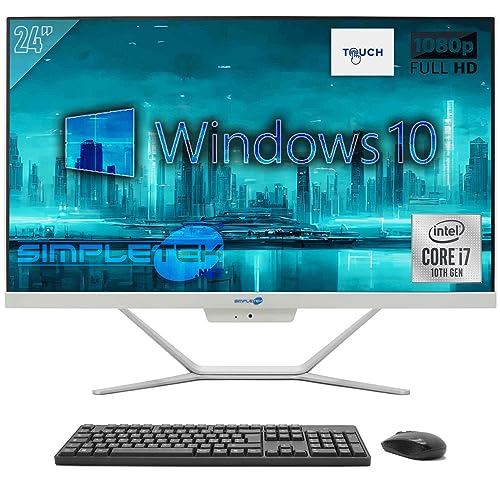 SIMPLETEK - All in One 24" Full HD Touch Core i7 10th GEN | Windows 10 | 64GB RAM - SSD 4TB | Integrierte 2K Webcam WiFi HDMI Serial RS232 von SIMPLETEK