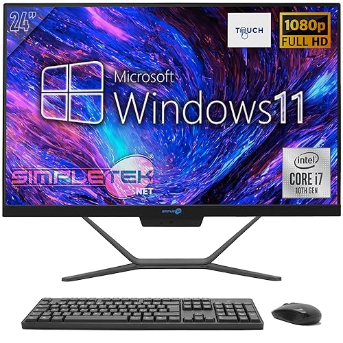 SIMPLETEK - All in One 24" Full HD Touch Core i7 10th GEN | Windows 11 | 8GB RAM - SSD 120GB | Integrierte 2K Webcam WiFi HDMI Serial RS232 SIMPLETEK - All in One 24" Full HD Touch Core i7 10th GEN | Windows 11 | 8GB RAM - SSD 120GB | Integrierte 2K Webcam WiFi HDMI Serial RS232 von SIMPLETEK